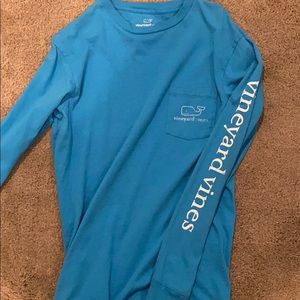 UNISEX Vineyard Vines Classic Long Sleeve-blue
